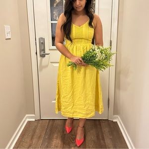 OLD NAVY MIDI DRESS_LINEN BLEND_SIZE XS